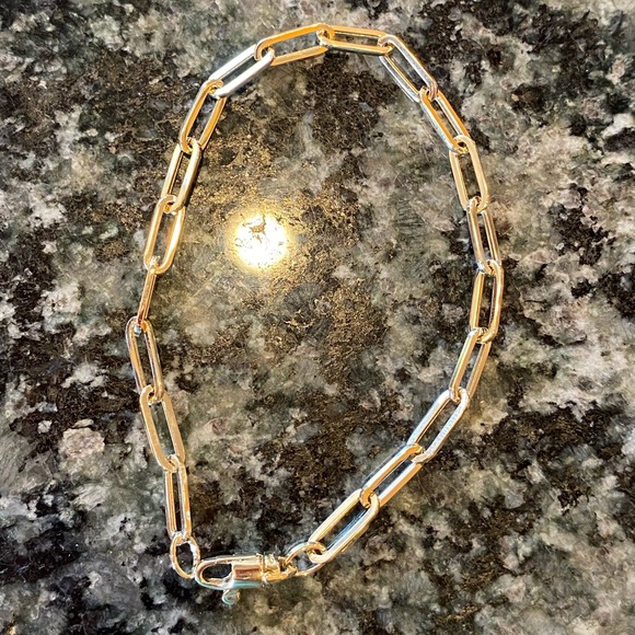 14K Gold Paper Clip Bracelet 7” inches - Picture 11 of 14